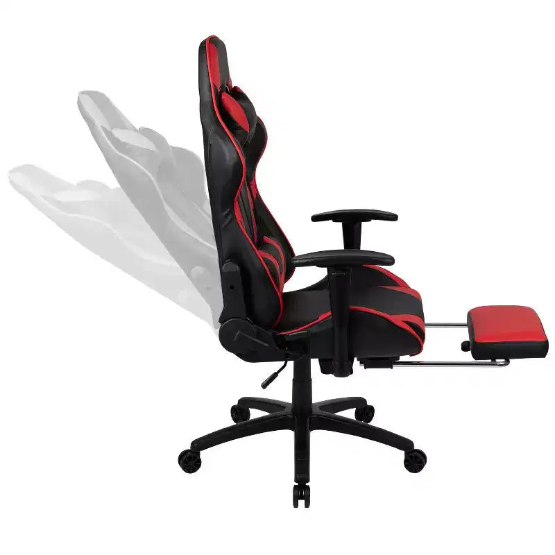 Flash Furniture Gaming Desk and Footrest Reclining Gaming Chair Set with Cup Holder, Headphone Hook & 2 Wire Management Holes