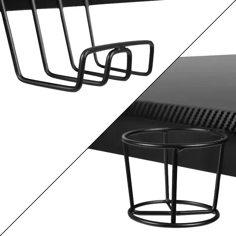 Flash Furniture Gaming Desk and Footrest Reclining Gaming Chair Set with Cup Holder, Headphone Hook & 2 Wire Management Holes