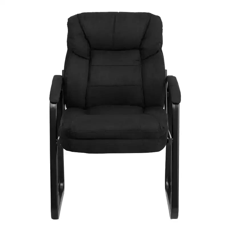 Emma and Oliver Executive Side Reception Chair with Lumbar Support and Sled Base