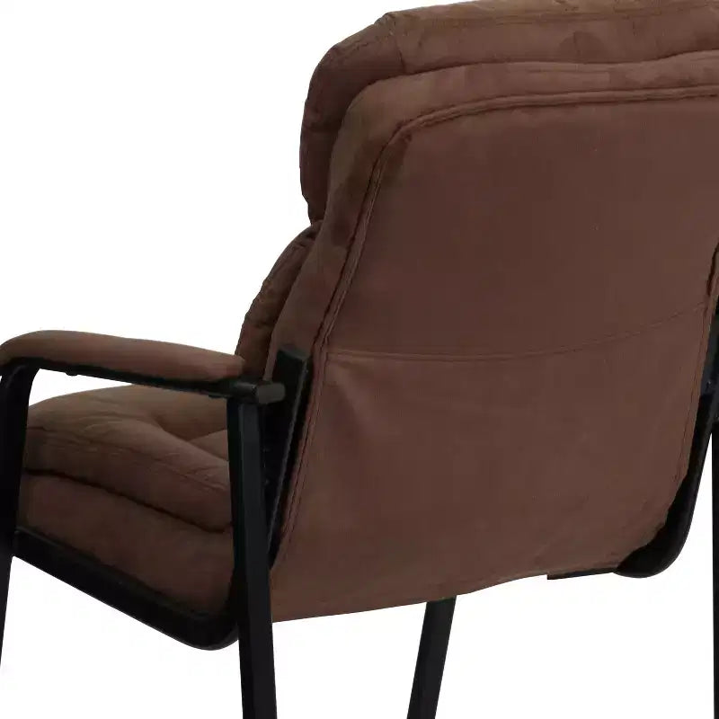 Emma and Oliver Executive Side Reception Chair with Lumbar Support and Sled Base