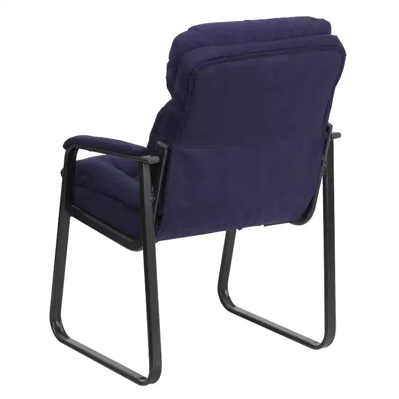Emma and Oliver Executive Side Reception Chair with Lumbar Support and Sled Base