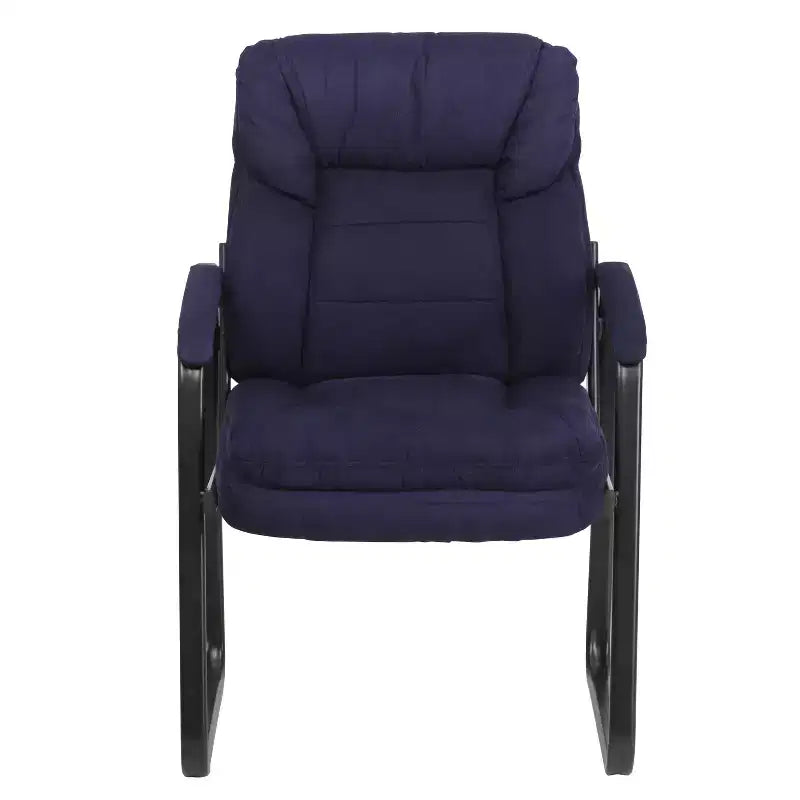 Emma and Oliver Executive Side Reception Chair with Lumbar Support and Sled Base