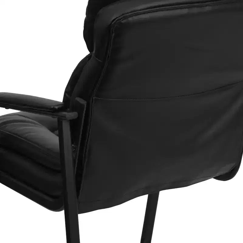 Emma and Oliver Executive Side Reception Chair with Lumbar Support and Sled Base
