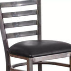 Tabouret de bar à dossier échelle en métal, laqué transparent, pour restaurant