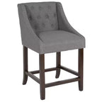 Emma and Oliver 24H Transitional Tufted Walnut Counter Stool