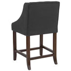 Tabouret de comptoir tufté en noyer 24H