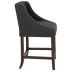 Tabouret de comptoir tufté en noyer 24H