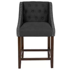 Tabouret de comptoir tufté en noyer 24H