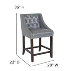 Tabouret de comptoir tufté en noyer 24H