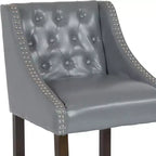 Tabouret de comptoir tufté en noyer 24H