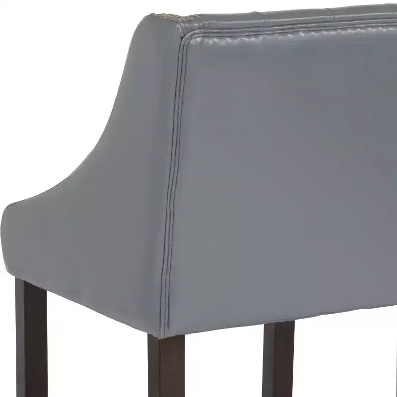Emma and Oliver 24H Transitional Tufted Walnut Counter Stool