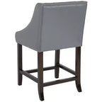 Tabouret de comptoir tufté en noyer 24H