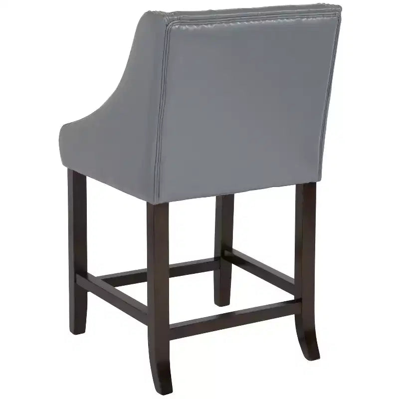 Emma and Oliver 24H Transitional Tufted Walnut Counter Stool