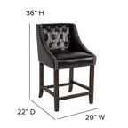 Tabouret de comptoir tufté en noyer 24H