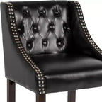 Tabouret de comptoir tufté en noyer 24H