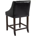 Tabouret de comptoir tufté en noyer 24H