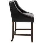 Tabouret de comptoir tufté en noyer 24H