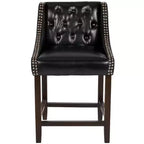 Tabouret de comptoir tufté en noyer 24H