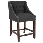 Tabouret de comptoir tufté en noyer 24H