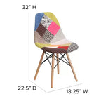 Chaise de salle à manger en tissu avec pieds en bois