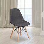 Chaise de salle à manger en tissu avec pieds en bois