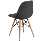 Chaise de salle à manger en tissu avec pieds en bois