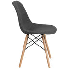 Chaise de salle à manger en tissu avec pieds en bois