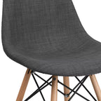 Chaise de salle à manger en tissu avec pieds en bois