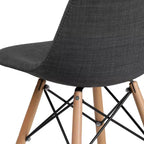 Chaise de salle à manger en tissu avec pieds en bois