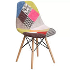 Chaise de salle à manger en tissu avec pieds en bois