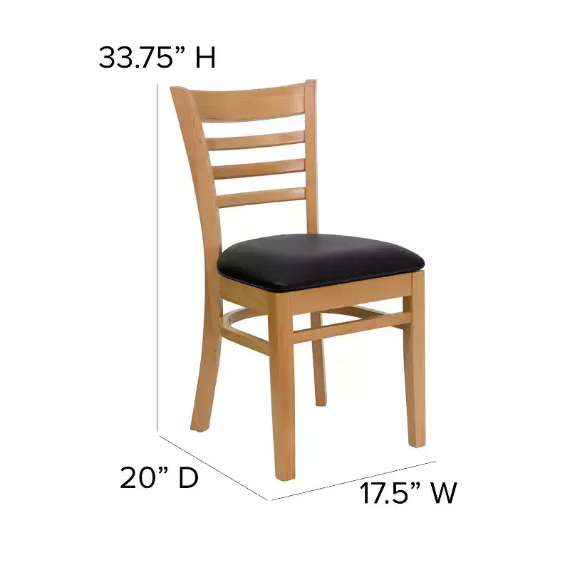 Emma and Oliver Ladder Back Wooden Restaurant Dining Chair