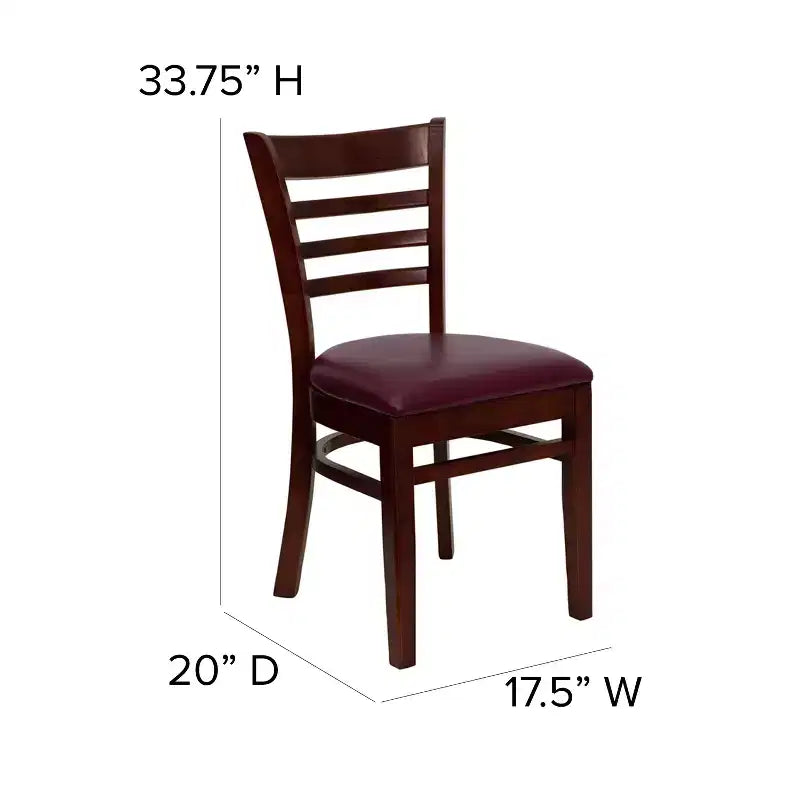 Emma and Oliver Ladder Back Wooden Restaurant Dining Chair