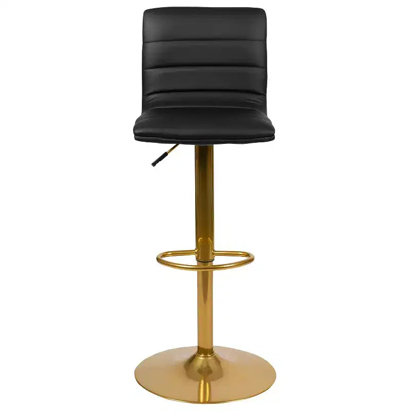 Flash Furniture Modern Vinyl Adjustable Height Barstool with Horizontal Stitch Back, Set of 2