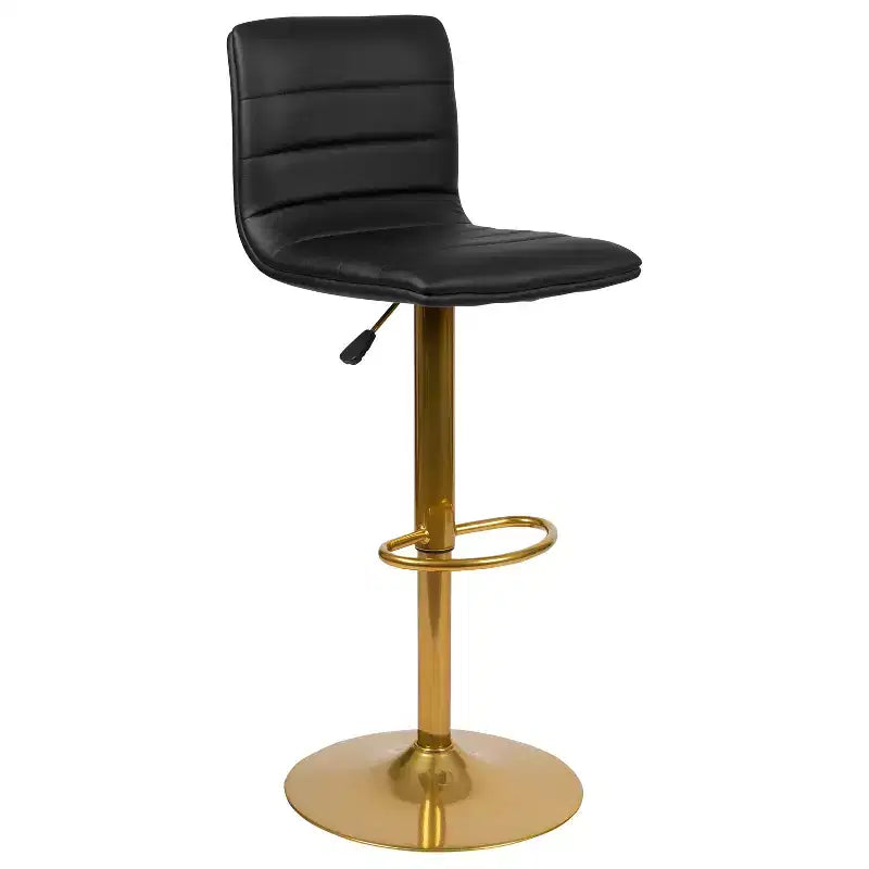 Flash Furniture Modern Vinyl Adjustable Height Barstool with Horizontal Stitch Back, Set of 2