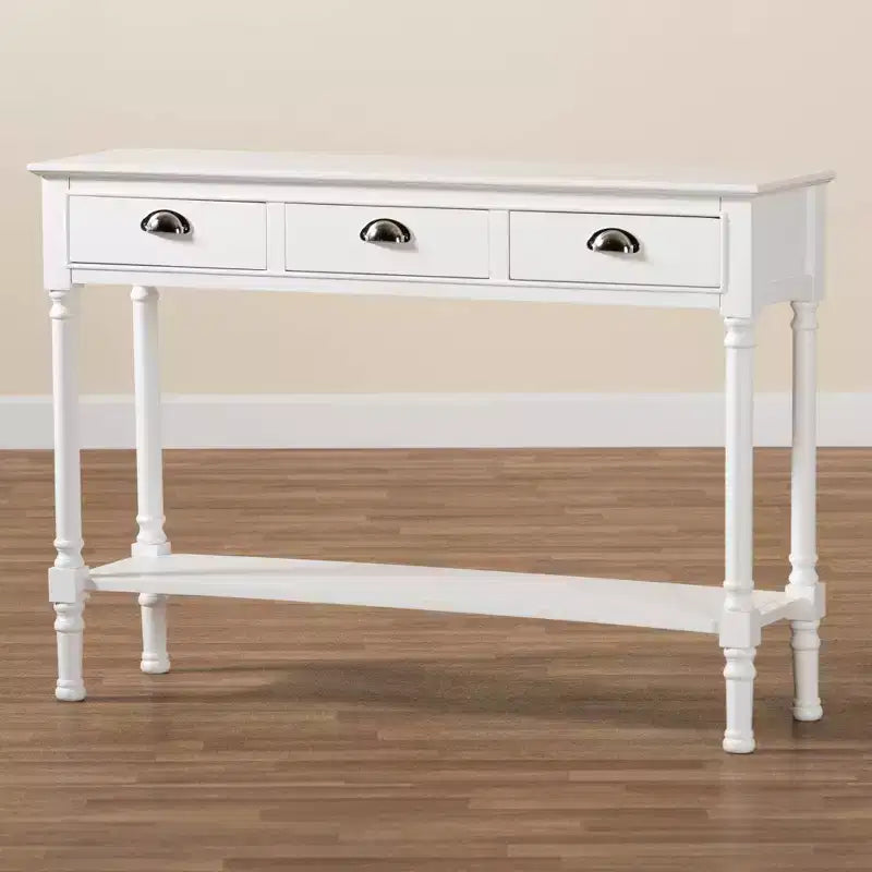 Garvey Wood 3 Drawer Entryway Console Table - Baxton Studio