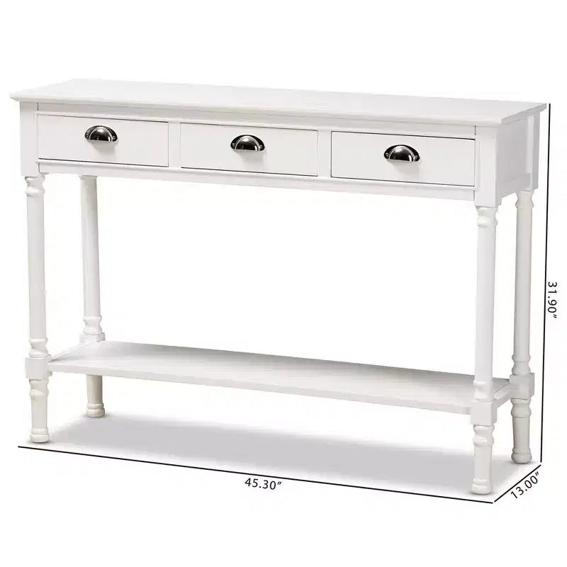 Garvey Wood 3 Drawer Entryway Console Table - Baxton Studio