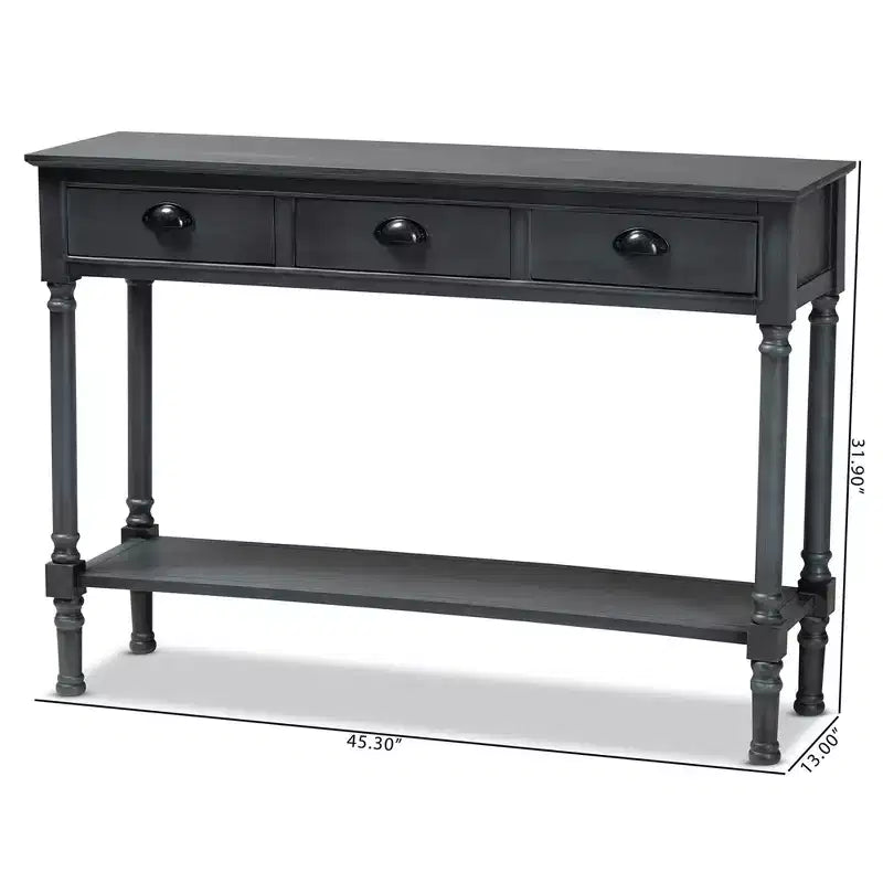 Garvey Wood 3 Drawer Entryway Console Table - Baxton Studio