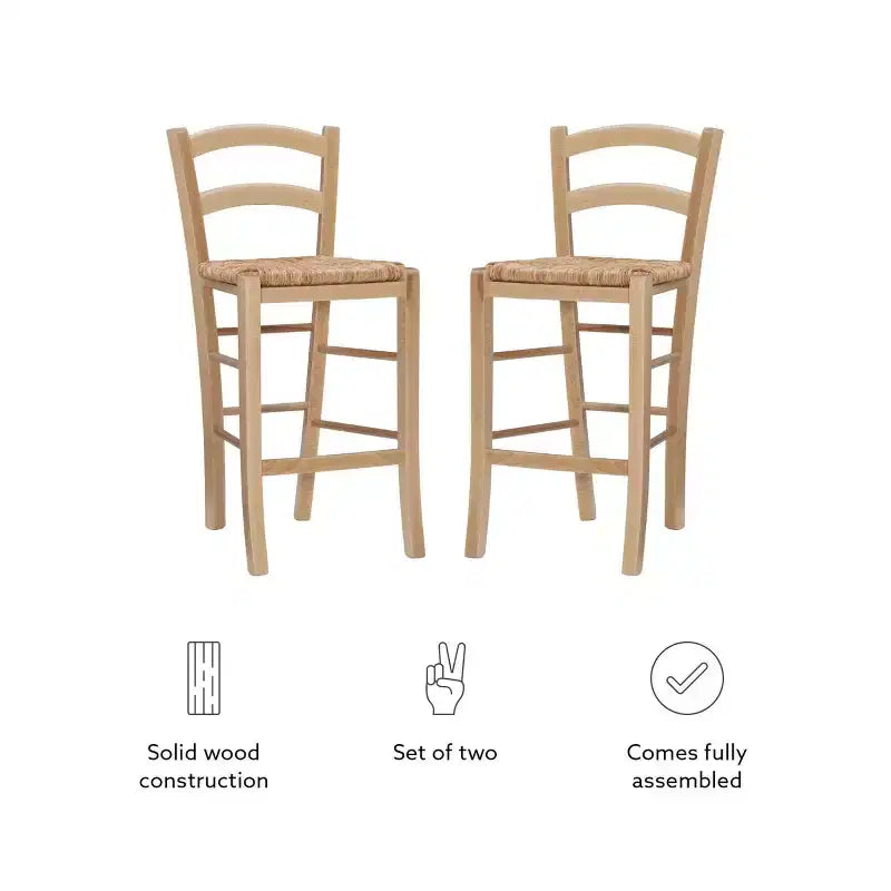 Set of 2 Emilo Counter Height Barstools - Linon