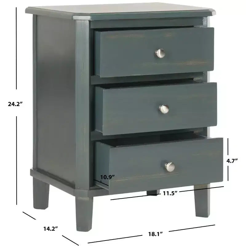 Joe Night Stand - AMH6629B - Dark Teal - Safavieh Couture