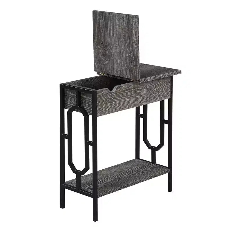 Omega Flip Top End Table with Charging Station - Breighton Home