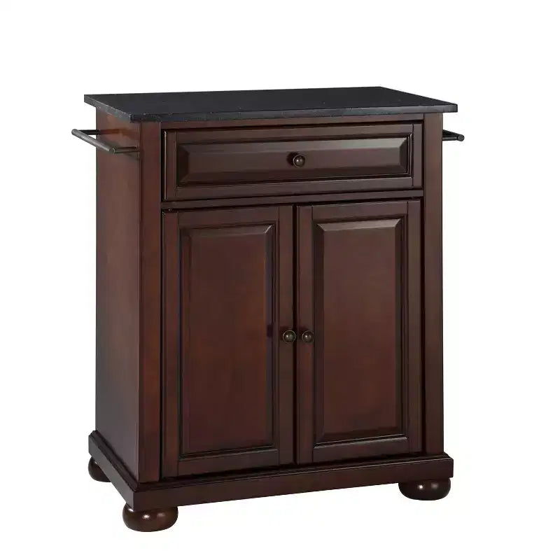 Alexandria Black Granite Top Portable Kitchen Island/Cart - Crosley