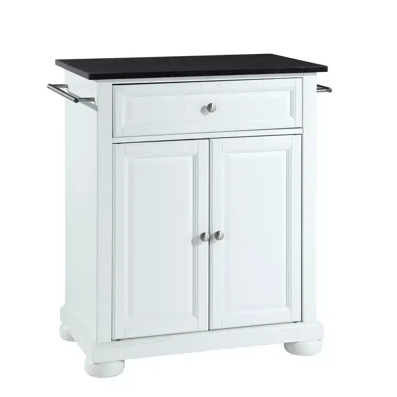 Alexandria Black Granite Top Portable Kitchen Island/Cart - Crosley
