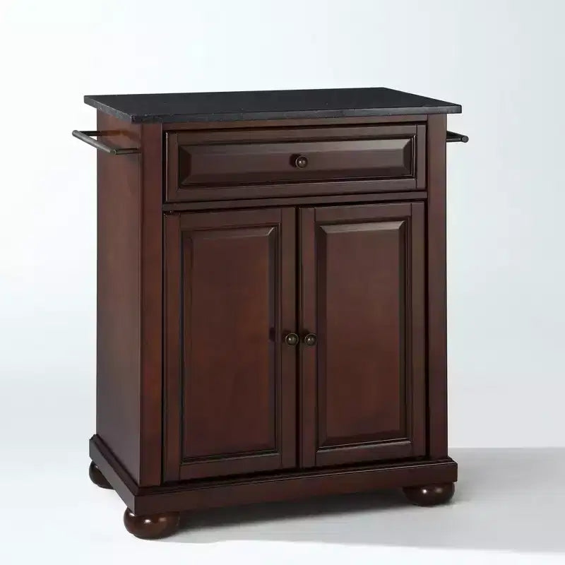 Alexandria Black Granite Top Portable Kitchen Island/Cart - Crosley