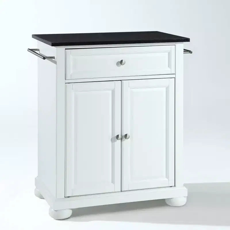Alexandria Black Granite Top Portable Kitchen Island/Cart - Crosley