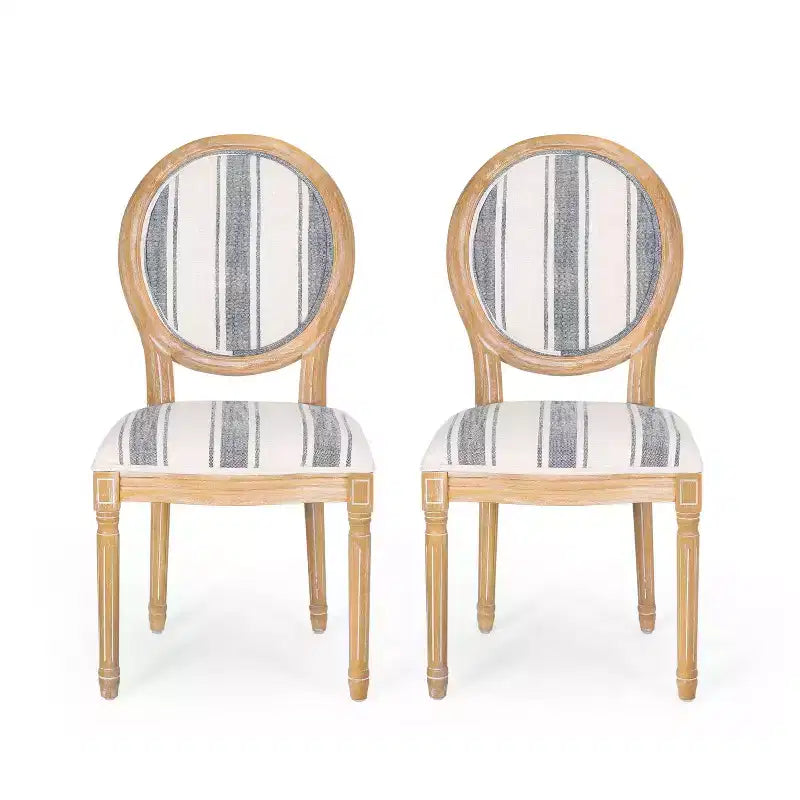 Set of 2 Phinnaeus French Country Fabric Dining Chairs - Christopher Knight Home