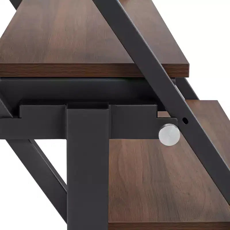 55 Downing Street Walnut and Gray Convertible Bookshelf Dining Table