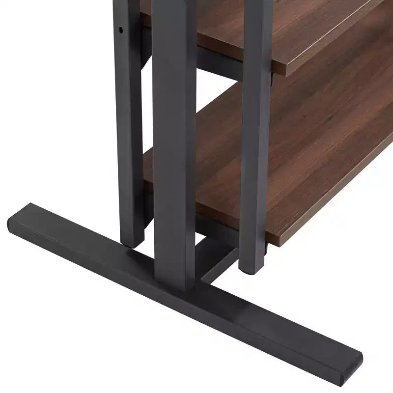 55 Downing Street Walnut and Gray Convertible Bookshelf Dining Table