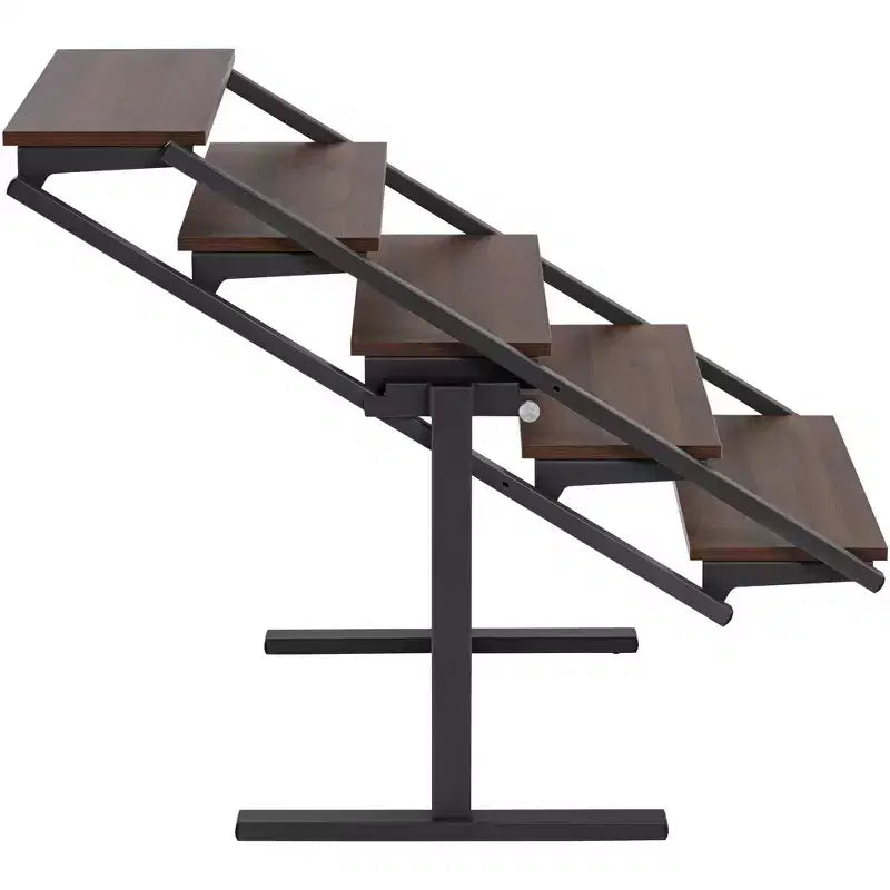 55 Downing Street Walnut and Gray Convertible Bookshelf Dining Table
