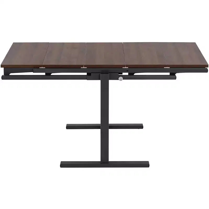 55 Downing Street Walnut and Gray Convertible Bookshelf Dining Table