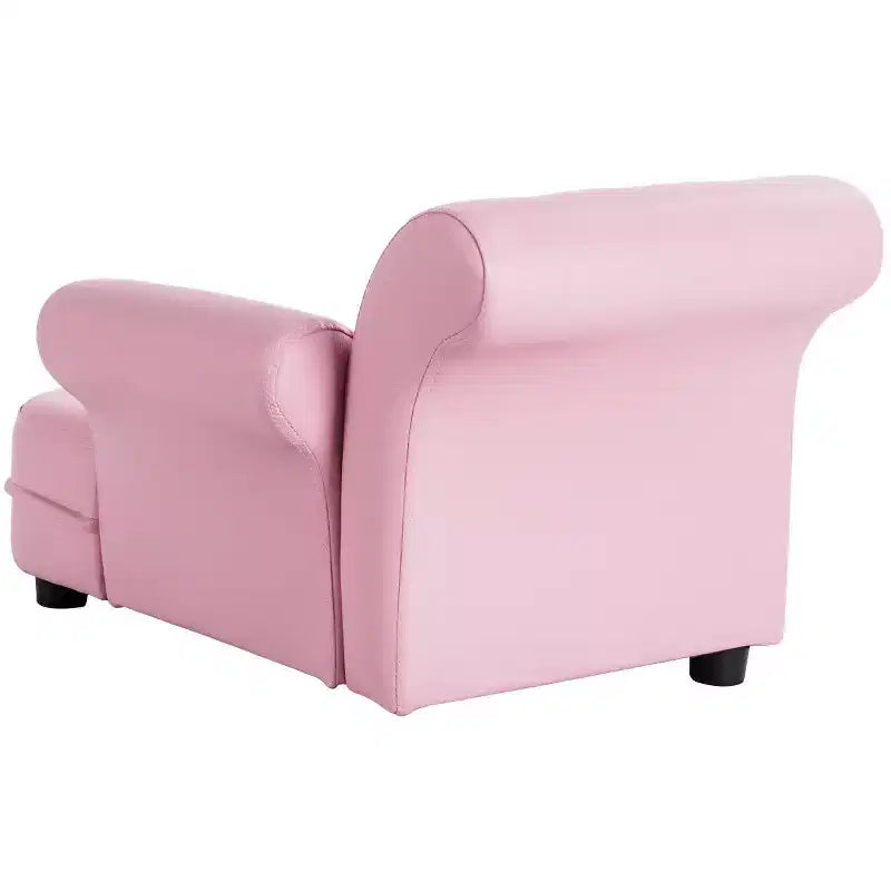Costway Pink Kids Sofa Chaise Lounge Armrest Chair Relax Couch Bedroom Living Room